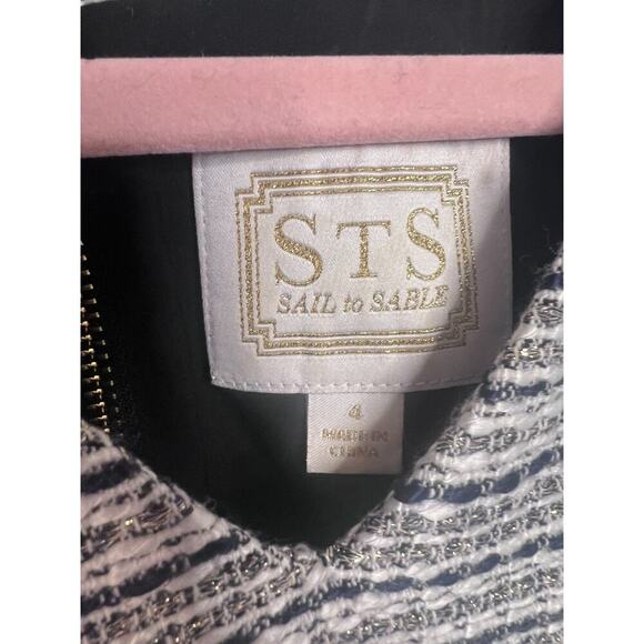 Sail to Sable Dress Size 4 Feathers Zipper Shimmery - Picture 3 of 6